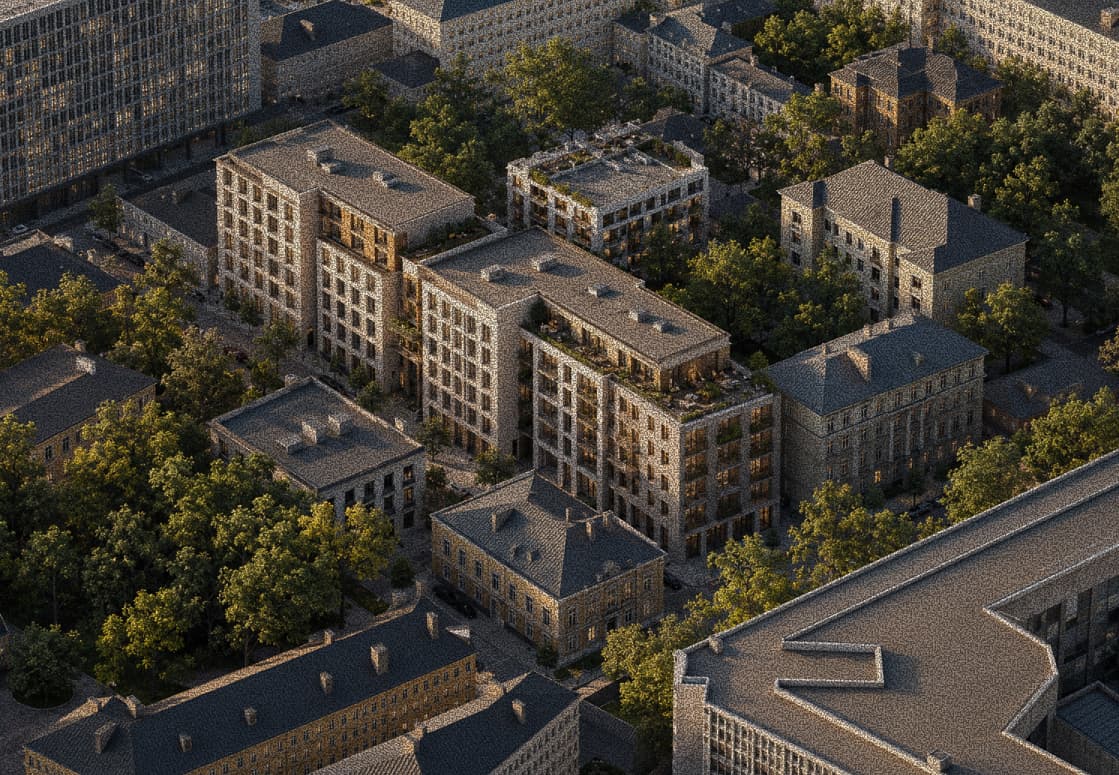 Landscaped residential courtyard